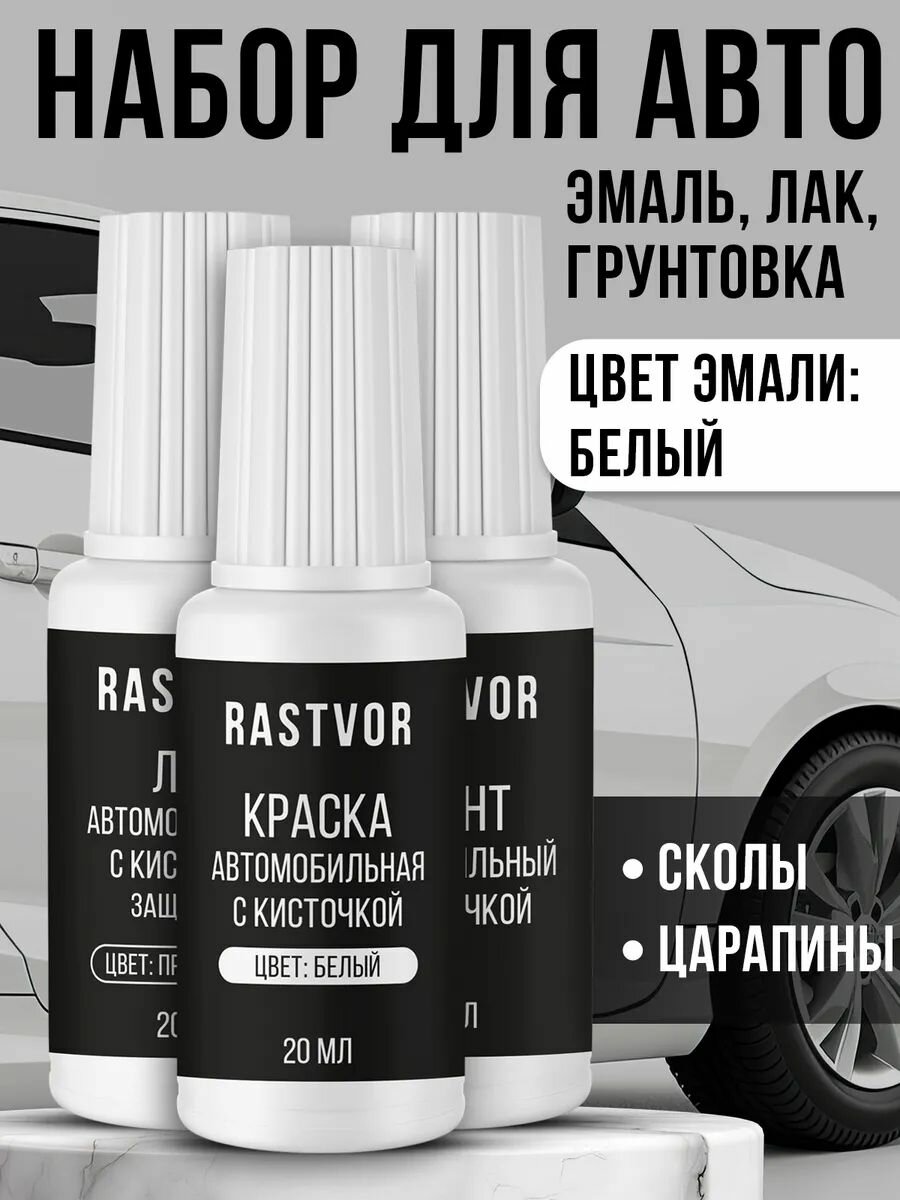 Набор RASTVOR, грунт, краска и лак, акриловые, для ремонта кузова и бампера