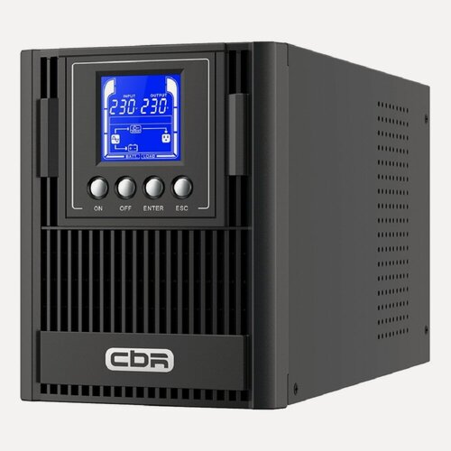 Изображение товара ИБП CBR ESN-1KT-3F-LCHERSC (Online 1000VA/1000W Tower 3xSchuko, LCD, HID-USB, RS232, EPO) черный