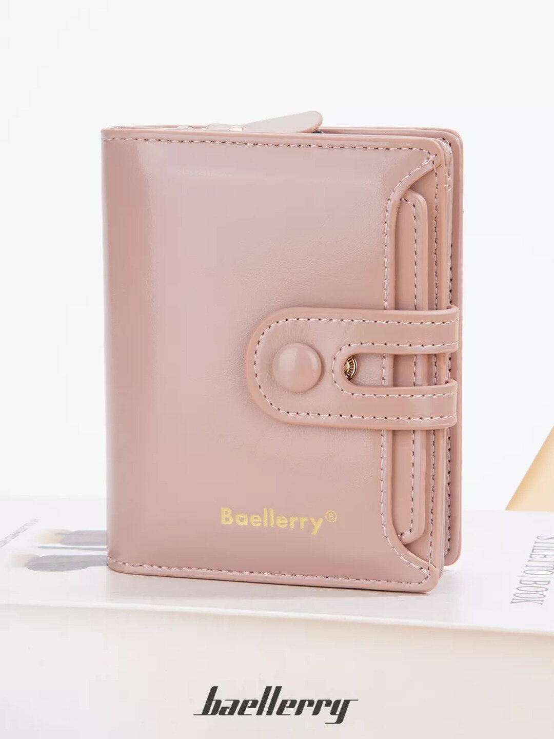 Кошелек baellerry, фактура лаковая, pink — фото 1