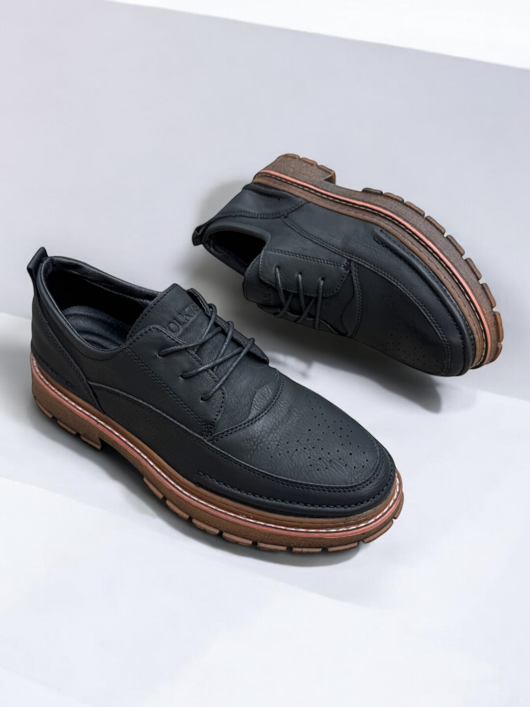 Лоферы  Туфли мужские Solid Step, из экокожи, водонепроницаемые, размер 38 39 40 41 42 43, кремовый — фото 1