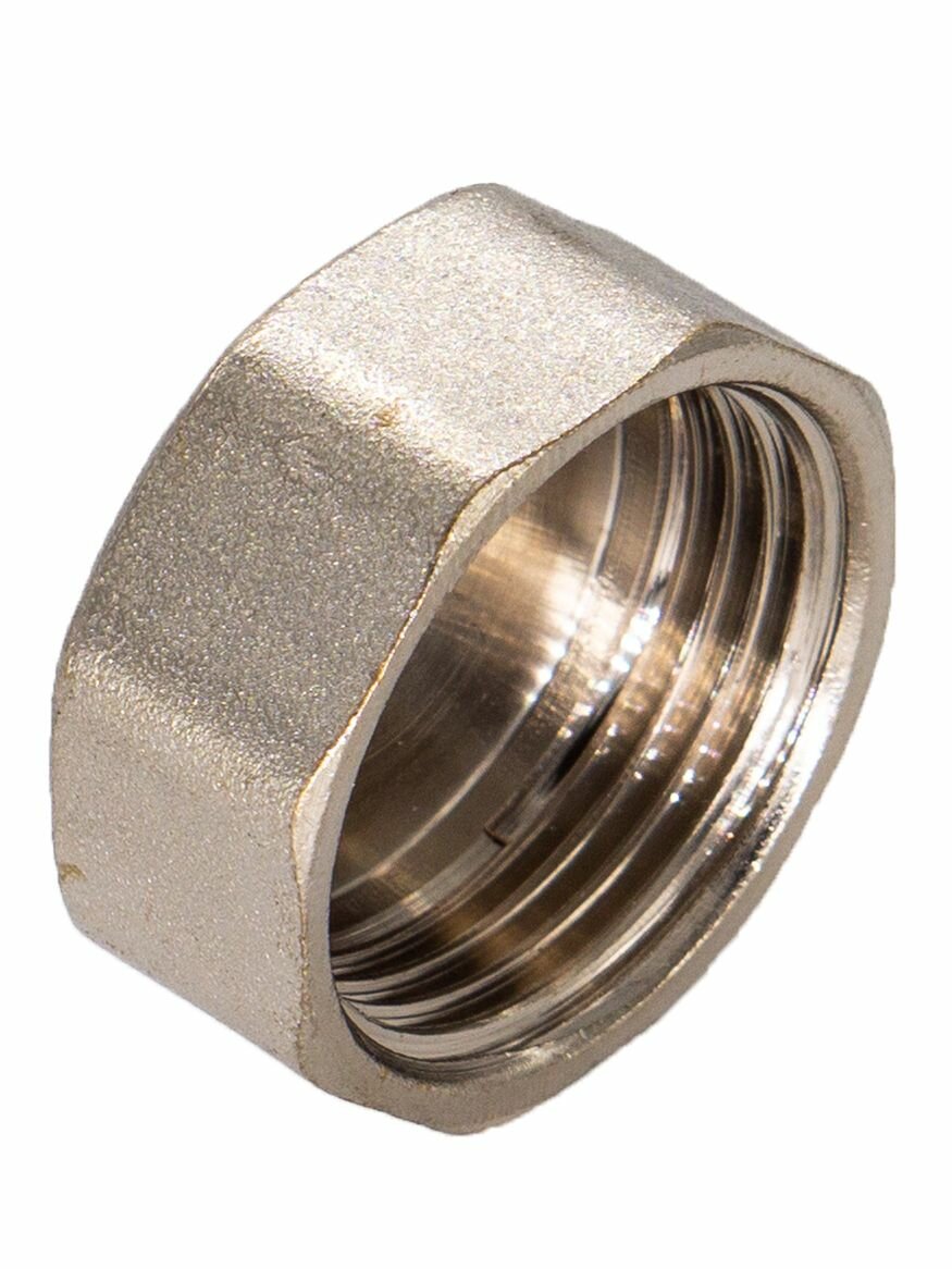 Заглушка СТМ CRCF0012, с внутренней резьбой, латунная, никелированная, 1/2" — фото 1