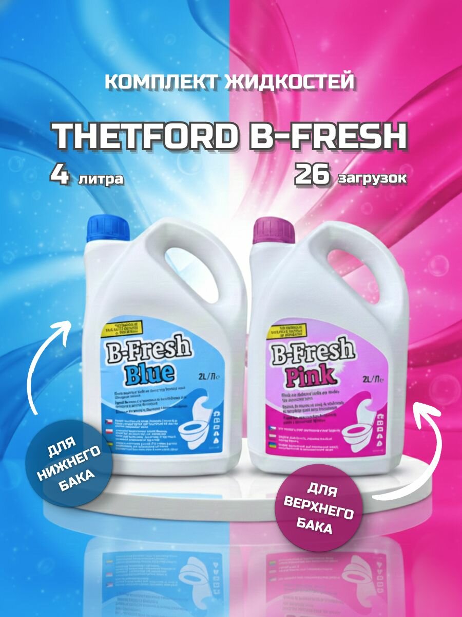 Жидкости для биотуалета Thetford B FRESH BLUE 2L   B FRESH PINK 2L