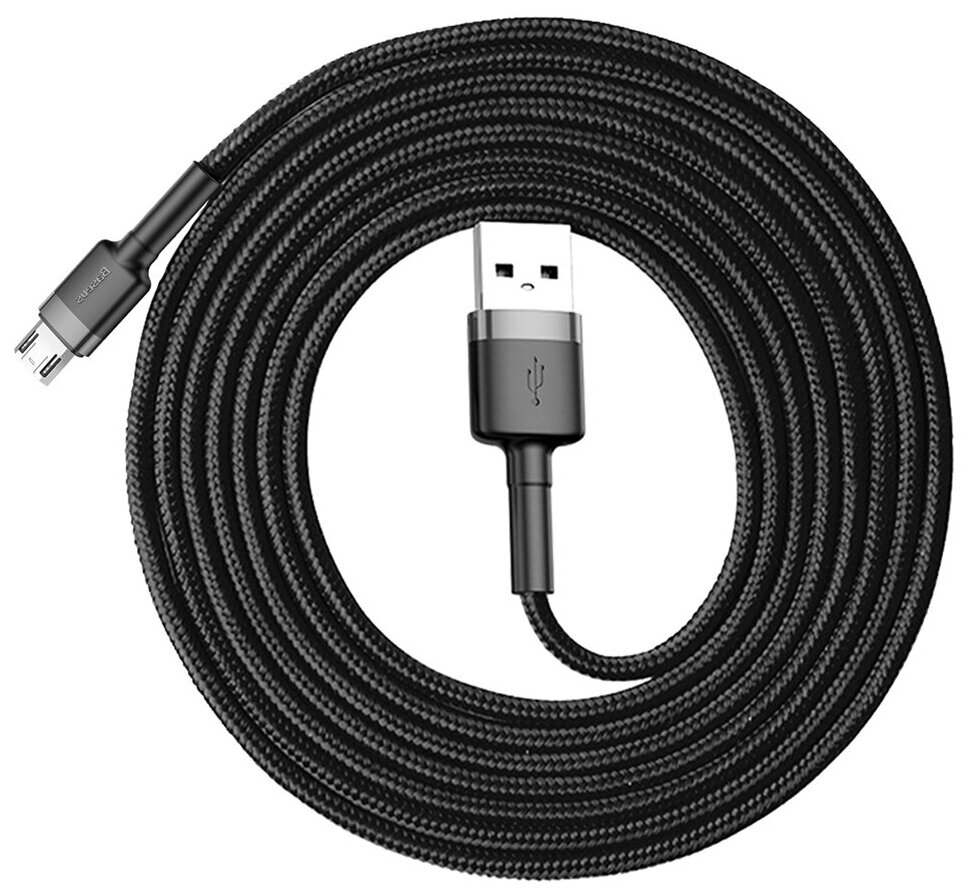 Аксессуар Baseus Cafule Cable USB - MicroUSB 1.5A 2m Grey-Black CAMKLF-CG1