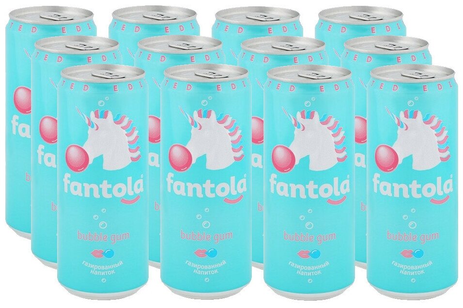 Напиток Fantola Bubble Gum газированный, 330мл х 12 шт. - фотография № 1