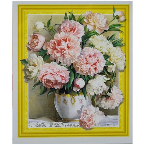 Алмазная мозаика 5D. Пионы. 40x50 см. LT0077.