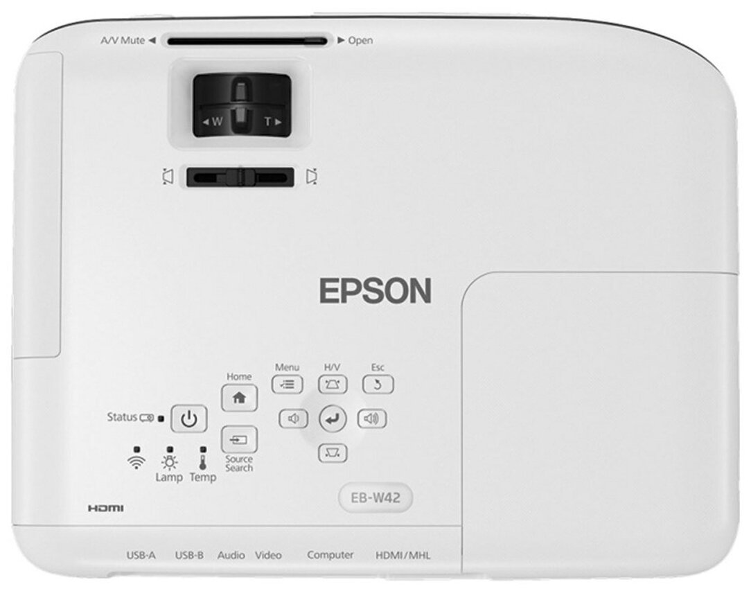 Проектор EPSON EB-W06, белый [v11h973040] - фото №2