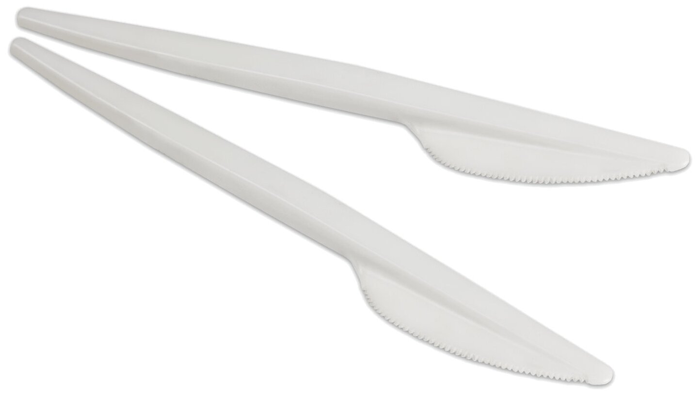 Laima Ножи одноразовые пластиковые Эталон, 16.5 см, 100 шт., белый