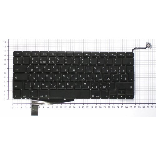 Клавиатура для ноутбука Apple MacBook A1286 черная без SD большой Enter 1639₽