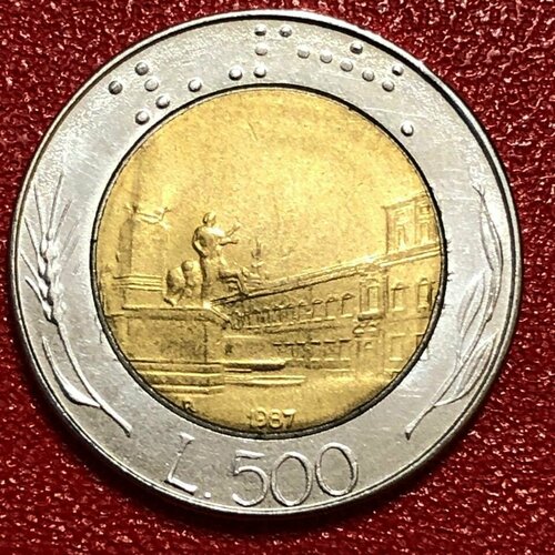 Монета Италия 500 лир 1987 год #1-10