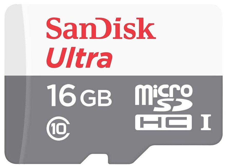 Карта памяти SDHC 16Gb SanDisk Class10 Ultra UHS-I 80MB/s (SDSDUNC-016G-GN6IN)