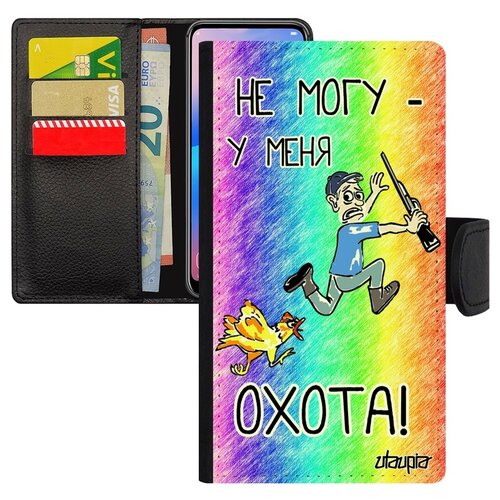 фото Чехол-книжка на мобильный iphone 6 6s plus, "не могу - у меня охота!" дичь комикс utaupia