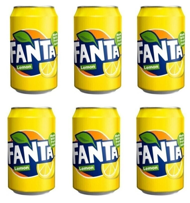 Газированный напиток Fanta Lemon со вкусом лимона (Германия), 330 мл (6 шт)