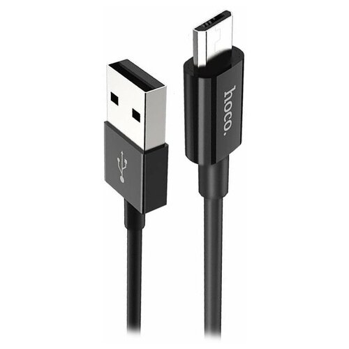 Кабель Hoco X23 USB - microUSB, 1 м, черный кабель hoco x23 usb m microusb m 1 0м 2 1a силикон белый