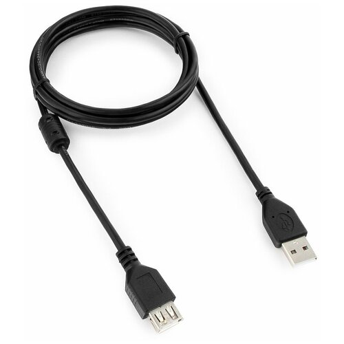 Удлинитель Cablexpert USB - USB (CCF-USB2-AMAF-6), 1.8 м, черный адаптер usb cm на usb2 0 af cablexpert a usb2 cmaf 01