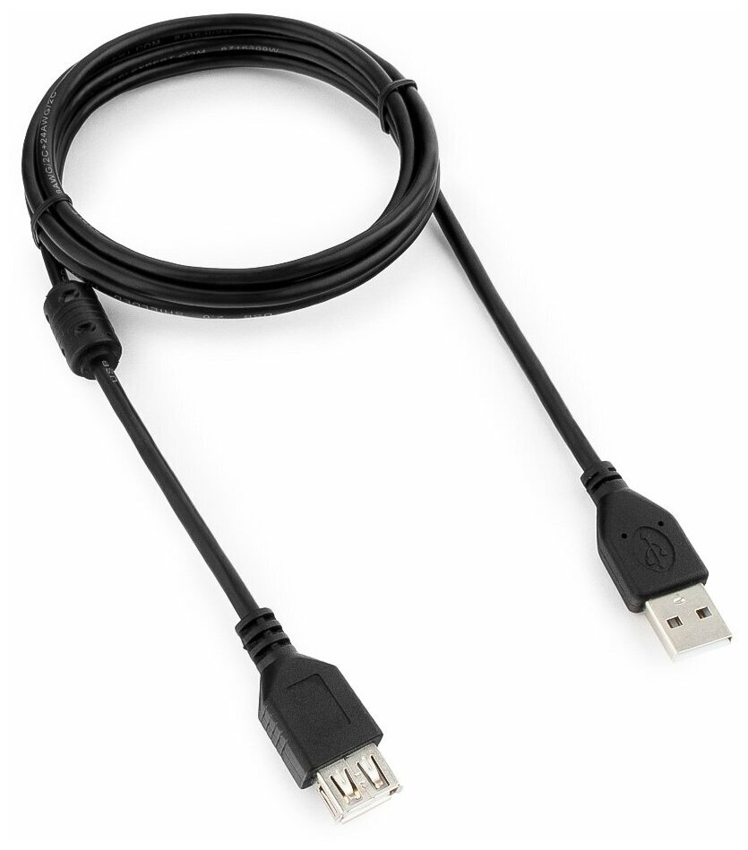 Кабель удлинительный USB 2.0 AM-AF 1.8м Gembird фильтр CCF-USB2-AMAF-6 - фото №1