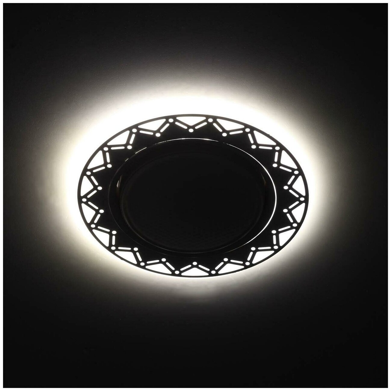 DK LD27 WH/BK Светильник ЭРА декор cо светодиодной подсветкой GX53, белый/черный (30/720) - фотография № 2