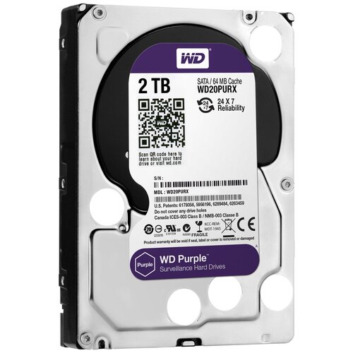 Жесткий диск Western Digital WD Purple 2 ТБ WD20PURX жесткий диск western digital wd purple 1 тб wd10ejrx