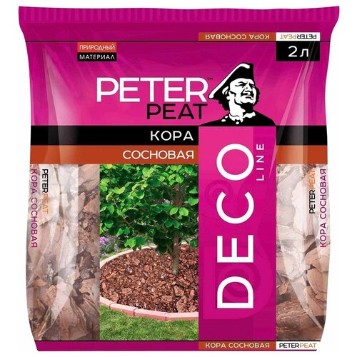 Кора сосновая PETER PEAT Deco Line фракция 5-25 мм, 2 л кора лиственницы peter peat deco line фракция 60 100 мм 60 л