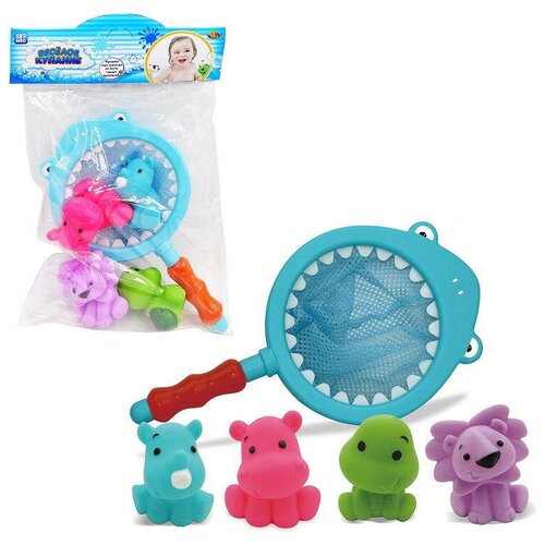 Купить Набор игрушек для ванной ABtoys Веселое купание Сачок с 4-мя зверятами, Китай