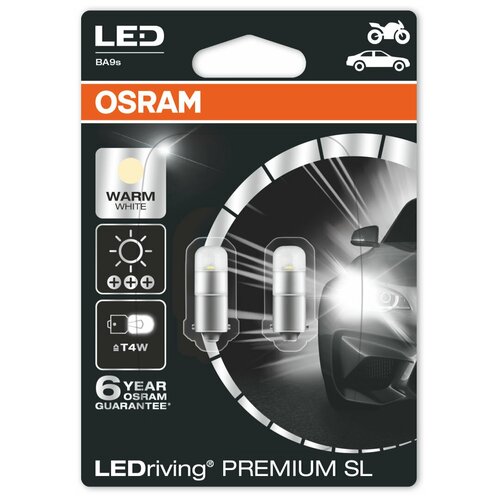 Лампа автомобильная светодиодная OSRAM LEDriving Premium 3850WW BA9s 12V 4W 2 шт.