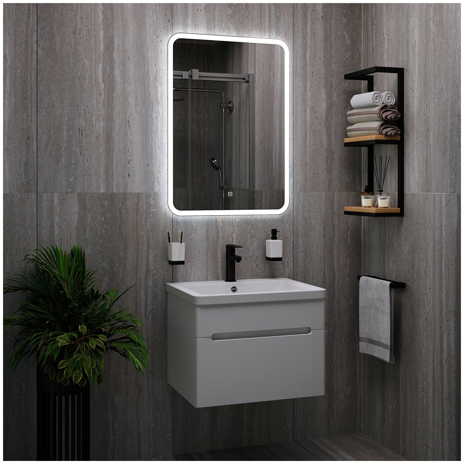 Зеркало для ванной с подсветкой "Руан" 600х800 мм - фотография № 3
