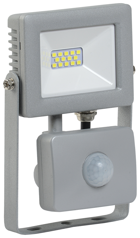 Прожектор IEK СДО 07-10Д IP44 6500K серый с датчиком движения