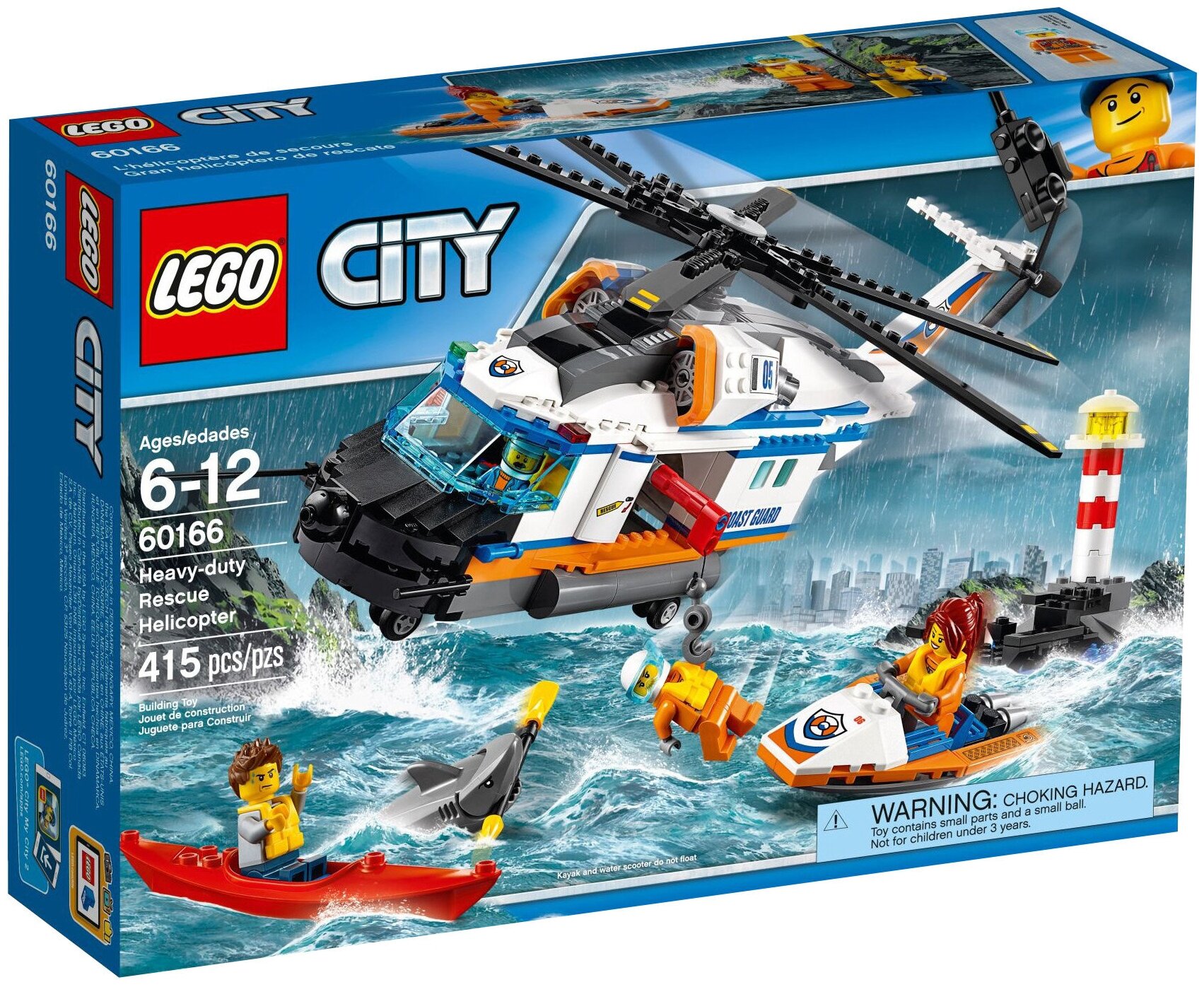 Конструктор LEGO City 60166 Сверхмощный спасательный вертолет, 415 дет.