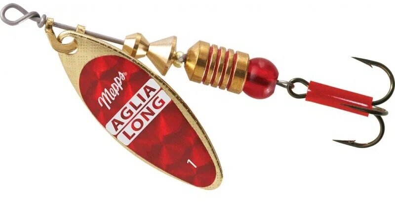 Блесна вращающаяся Mepps AGLIA LONG REDBO, 1Gold, комплект из 1 штука