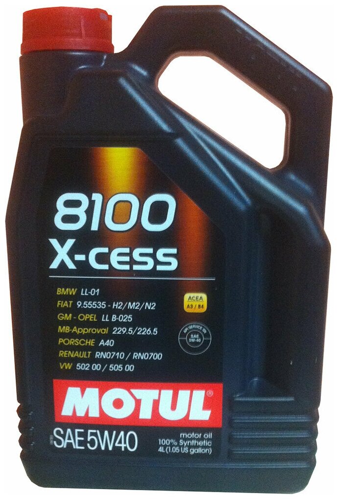 Синтетическое моторное масло Motul 8100 X-cess 5W40, 4 л, 1 шт.