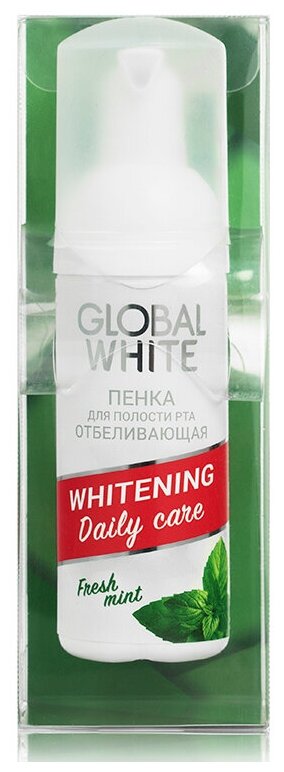 Пенка для полости рта отбеливающая Global White/Глобал вайт 50мл Зеленая Дубрава ЗАО - фото №4