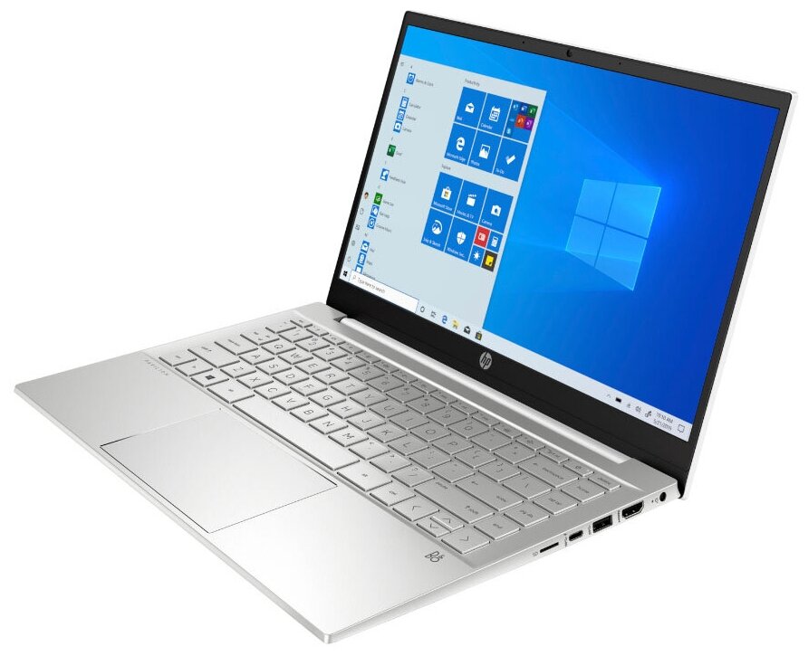 14" Ноутбук HP Pavilion 14-dv0046ur (1920x1080, Intel Core i3 3 ГГц, RAM 4 ГБ, SSD 256 ГБ, Win10 Home), 2X2Q3EA, белая керамика/естественный серебристый