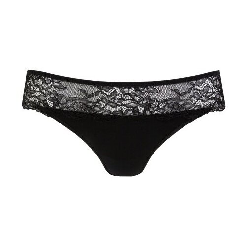 фото Milavitsa трусы брифы средней посадки с кружевом classic elegant, размер 102, черный