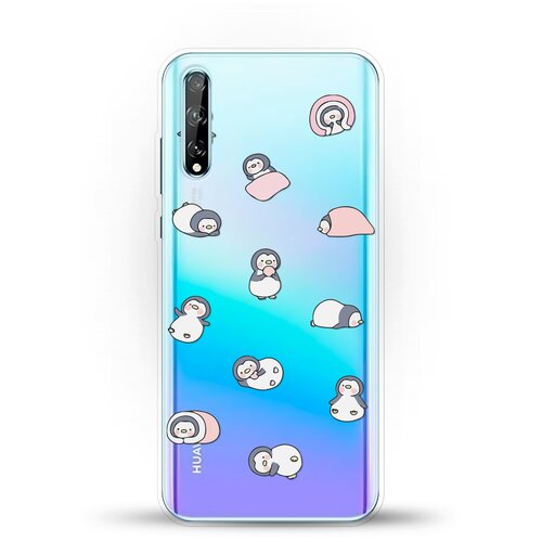фото Силиконовый чехол узор из пингвинов на huawei y8p andy & paul