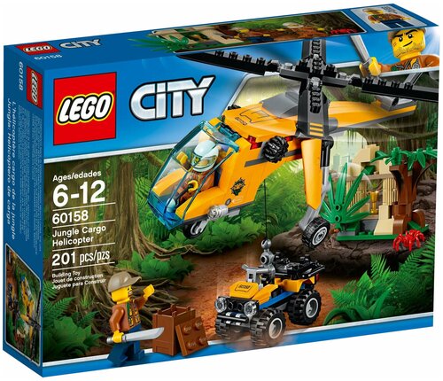 Конструктор LEGO City 60158 Грузовой вертолёт исследователей джунглей, 201 дет.