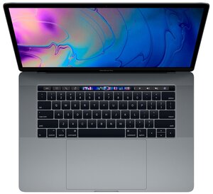 15.4" Ноутбук Apple MacBook Pro 15 Mid 2018 2880x1800, Intel Core i7 8750H 2.2 ГГц, RAM 16 ГБ, DDR4, SSD 256 ГБ, AMD Radeon Pro 555X, macOS, MR932, серый космос