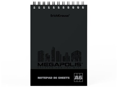 Блокнот ErichKrause Megapolis A6, 80 листов 49811, 2 шт., черный