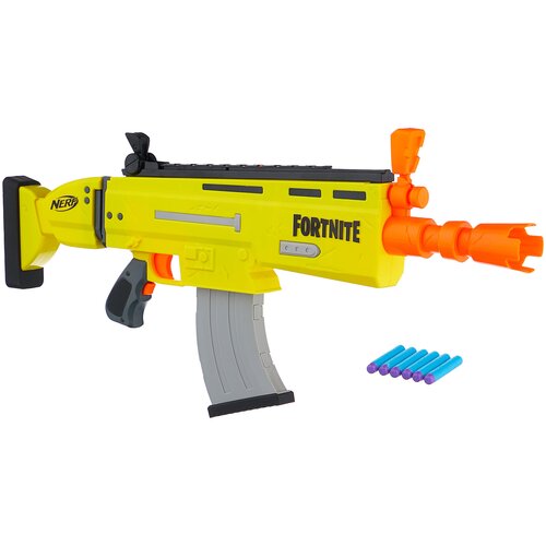 Бластер Nerf Fortnite AR-L E6158, 79 см, желтый/черный бластер hasbro nerf фортнайт basr l