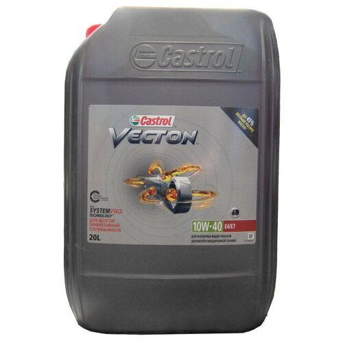 фото Синтетическое моторное масло castrol vecton 10w-40 e4/e7 20 л