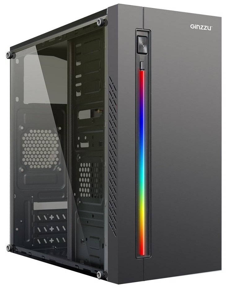 Minitower Ginzzu D370 Black MicroATX без БП .