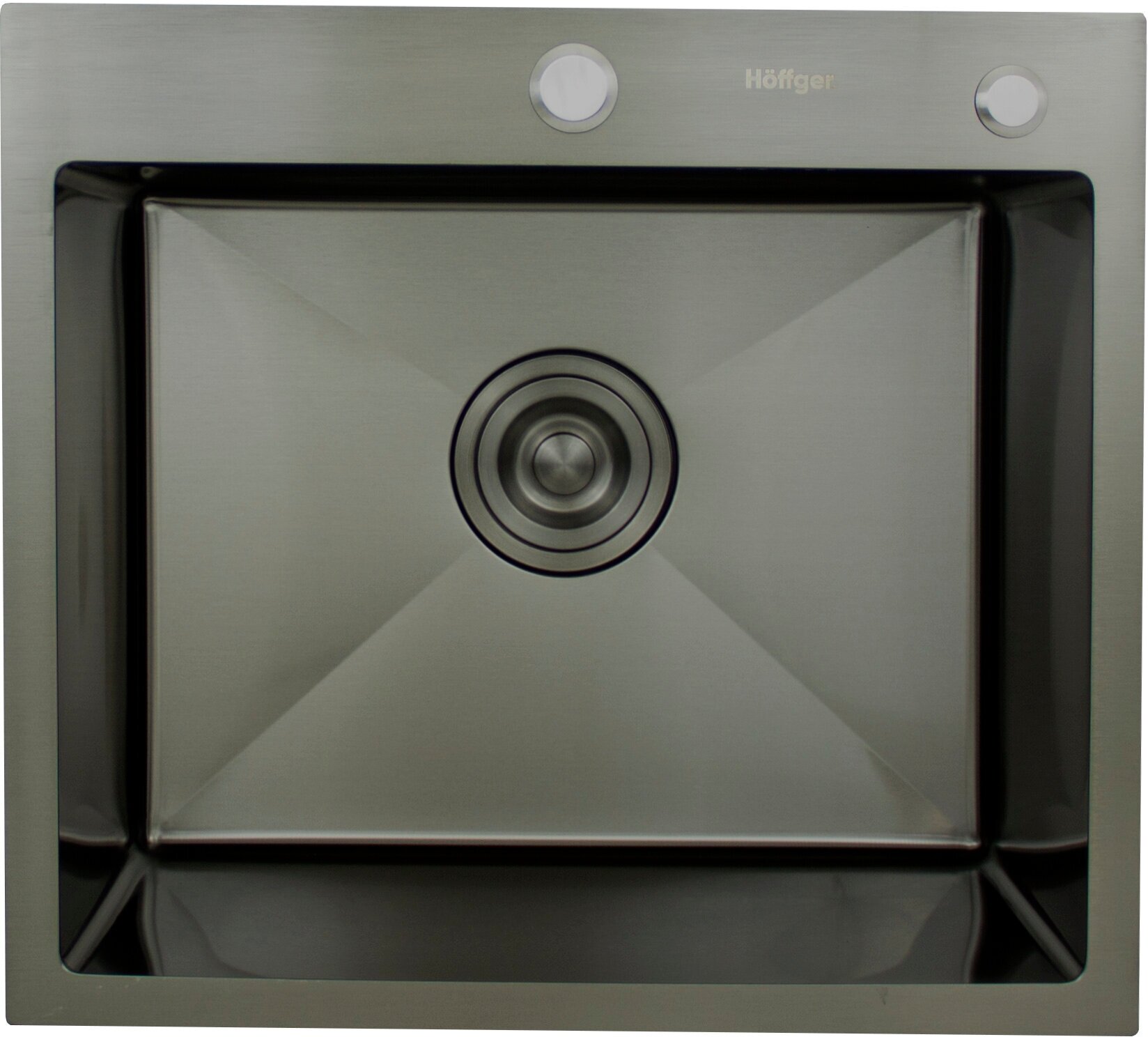 Мойка для кухни Hoffger 5045 Black, размер 500х450 мм, цвет графит - фотография № 5