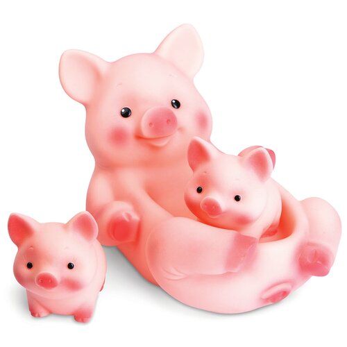 Игрушка для ванной ОГОНЁК Свинка с поросятами (С-899), розовый, 3 шт. набор для ванной огонёк свинка с поросятами с 899 розовый