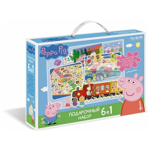 свинка пеппа наст игра паровозик цифры и счет Набор настольных игр Origami Peppa Pig 6 в 1