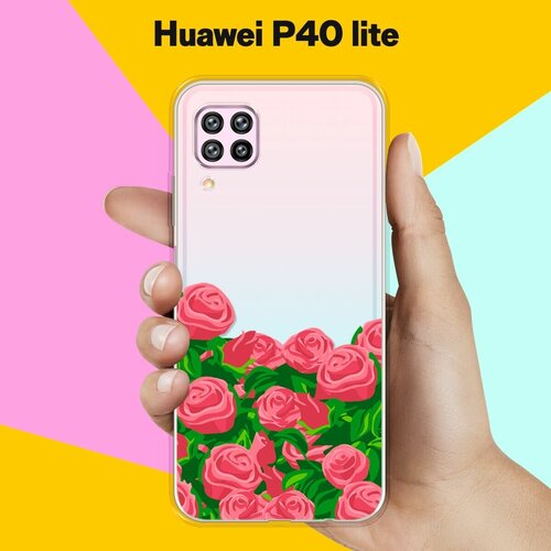 Силиконовый чехол Розы на Huawei P40 Lite силиконовый чехол розы на huawei p40 pro