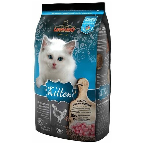 leonardo kitten cухой корм для котят до 12 месяцев беременных и кормящих кошек 2 кг Сухой корм для кошек Leonardo Kitten на основе Курицы 2 кг