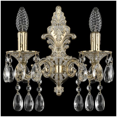 Настенный светильник Bohemia Ivele Crystal 7102B13/2/125 A GW, E14, 80 Вт, кол-во ламп: 2 шт., цвет арматуры: золотой