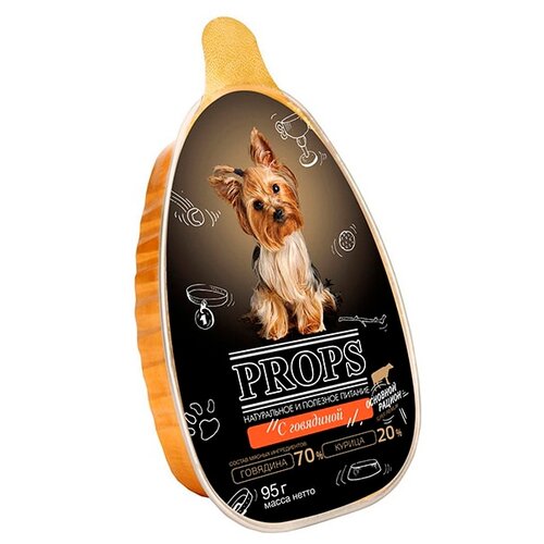 Влажный корм для стерилизованных собак Props говядина 16 шт. х 95 г (для средних и крупных пород)