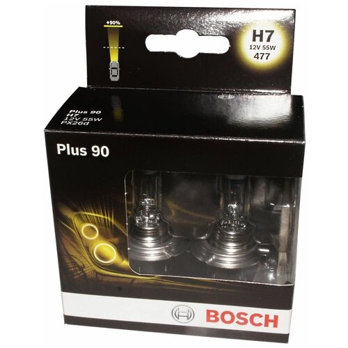 BOSCH 1987301075 Лампа галогеновая головного света H7 PX26d Plus 90 12V 60/55W Блистер 2 шт 1987301075