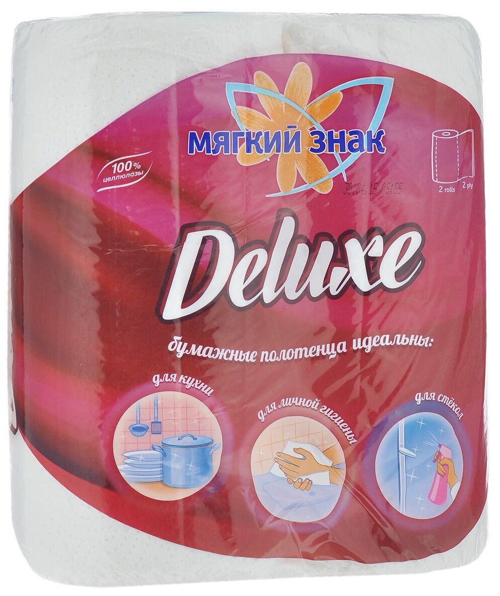 Бумажные полотенца Мягкий знак Deluxe 4 рулона 2 слоя Сясьский ЦБК - фото №3