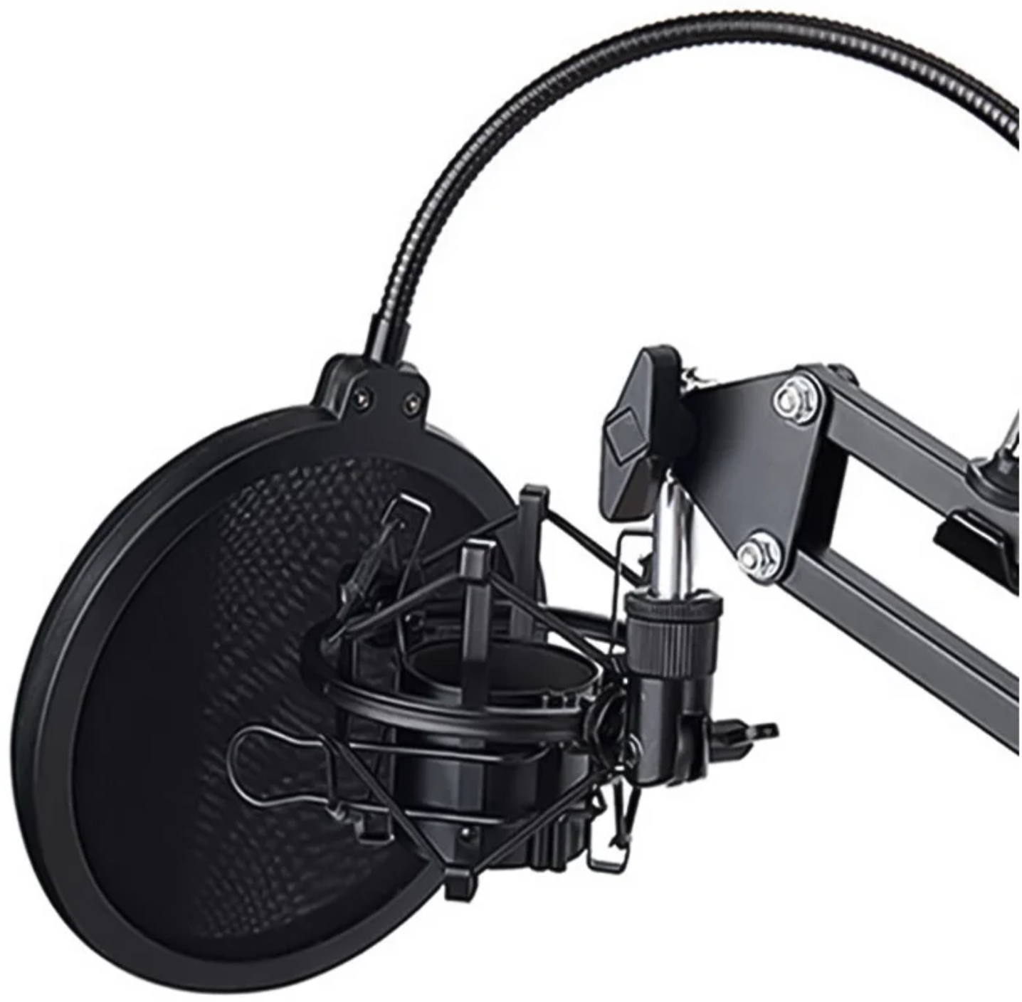 Настольная стойка для микрофона пантограф NB-3570 с металлическим пауком, поп-фильтром и ветрозащитой