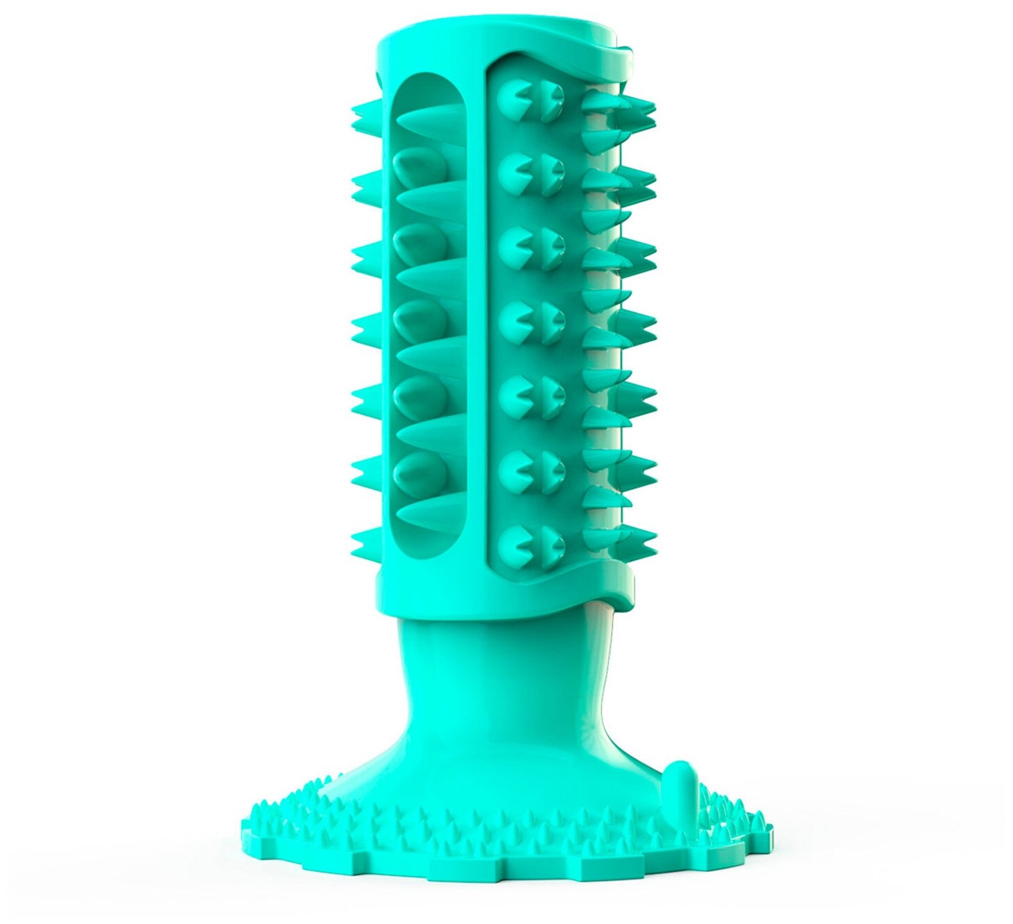 Игрушка для чистки зубов для собак с пищалкой, цвет бирюзовый, 15х5 см - фотография № 1